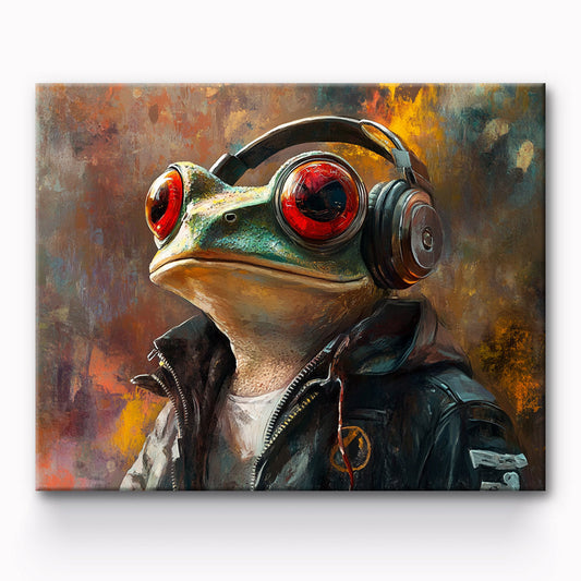 Frog Listening To Songs Painting By Number 1