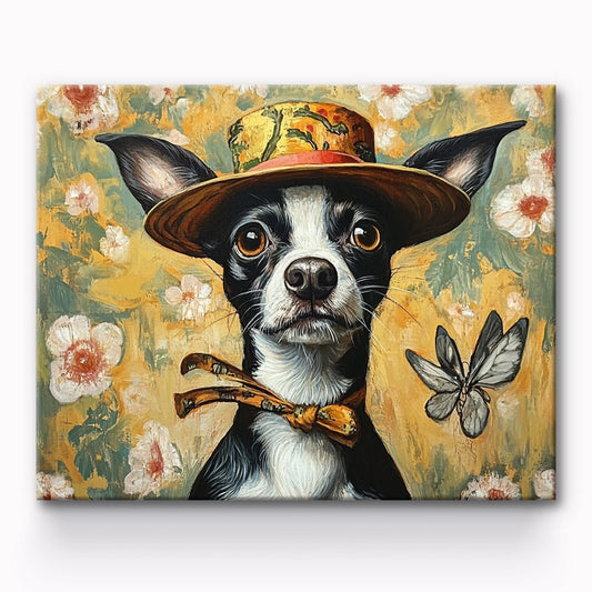 Handsome Dog With Hat Painting By Number 1