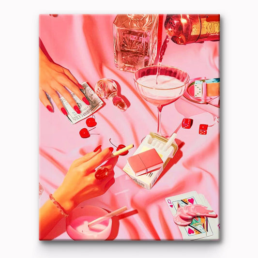 Cherry Cocktail Painting By Number 1