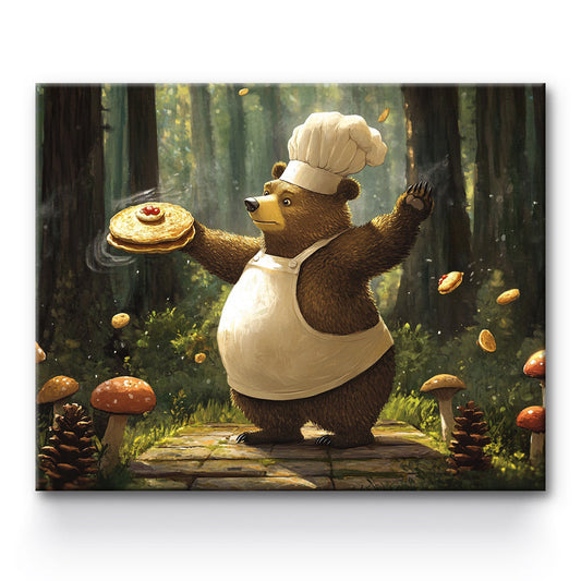 Brown Bear Cooking Painting By Number 1