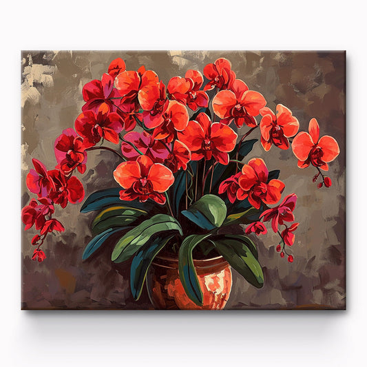 Red Flower Painting By Number 1