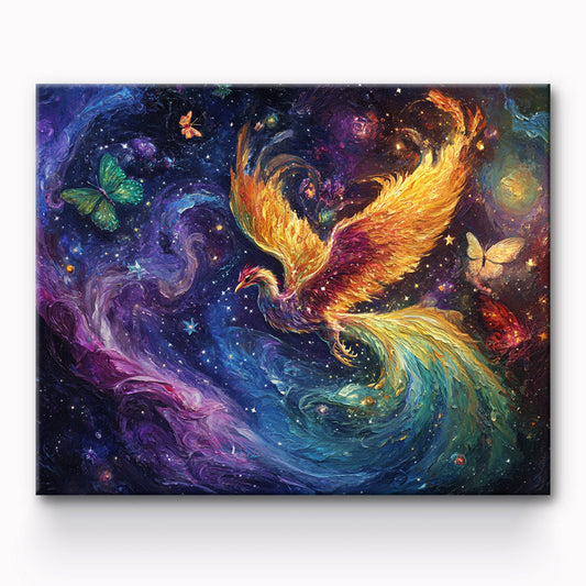 Phoenix Dancing in the Starry Sky Painting By Number 1