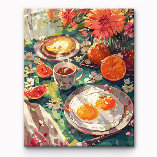Enjoying Food Time Painting By Number 1