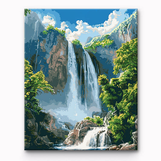 Waterfalls Landscape Painting By Number 1