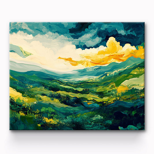 Mountain Forest Painting By Number 1