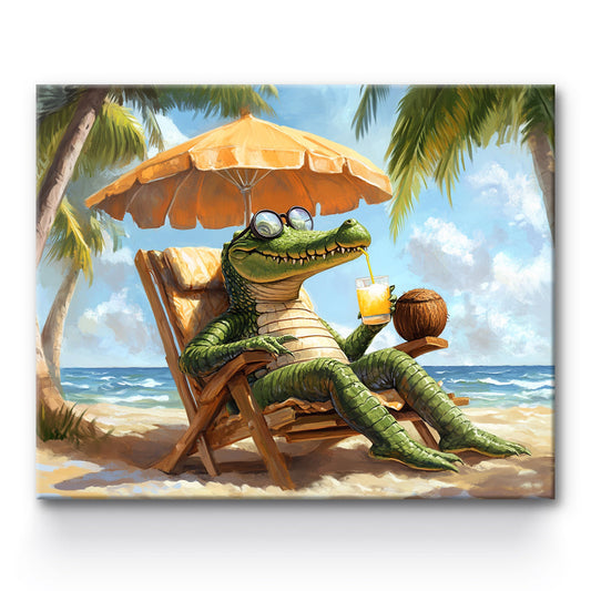 Crocodile's Vacation Painting By Number 1