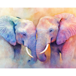 Elephants In Love Painting By Number 2