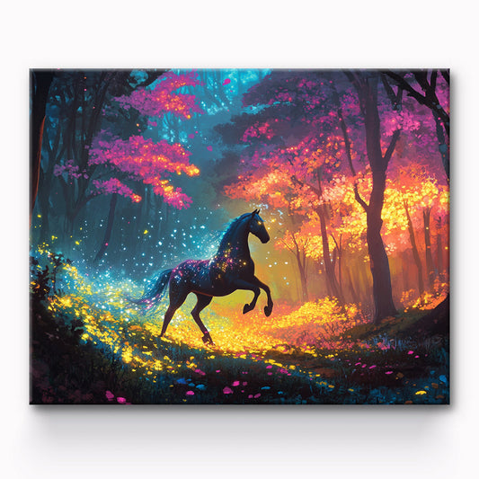 Horses in the Rainbow Forest Painting By Number 1