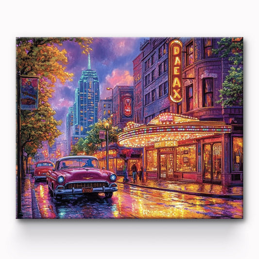 Street At Night Painting By Number 1