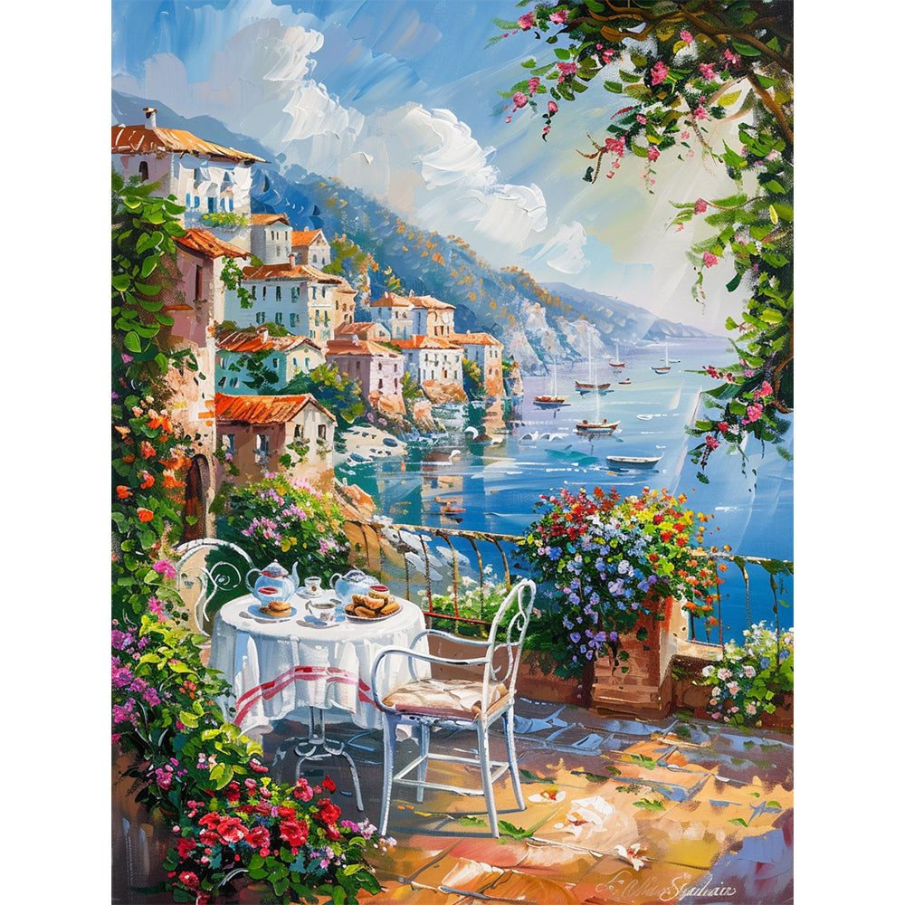 Seaside City Town  Painting By Number 2