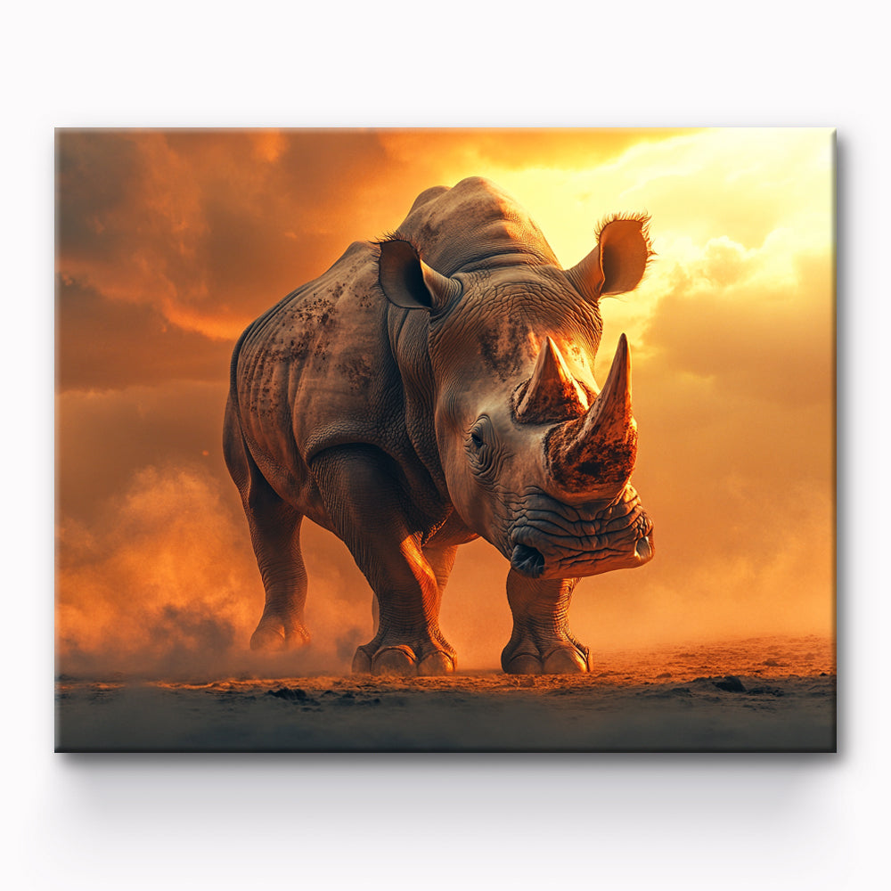 Rhinoceros Painting By Number 1