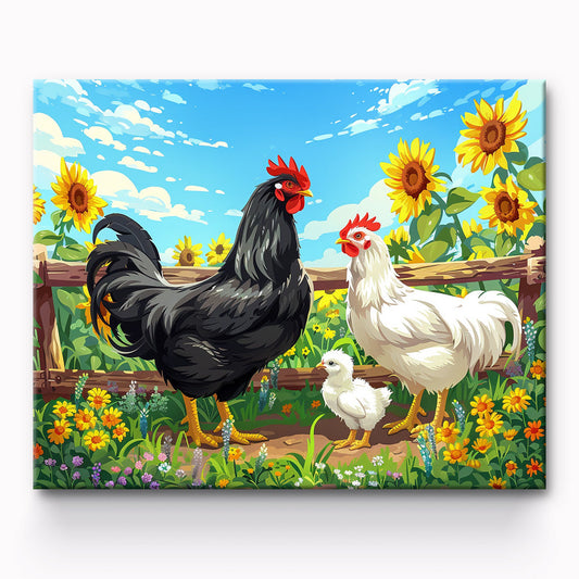 Chickens Painting By Number 1