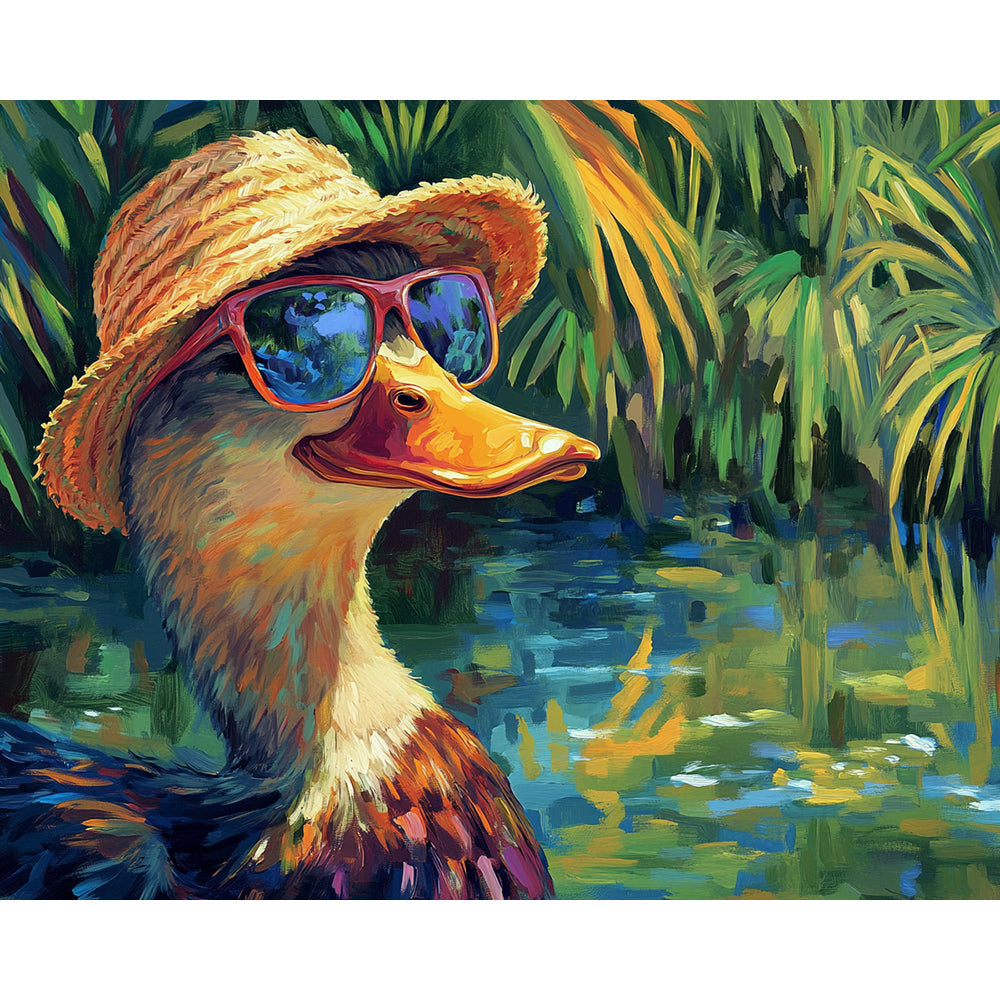 Duck With Sunglasses Painting By Number 2