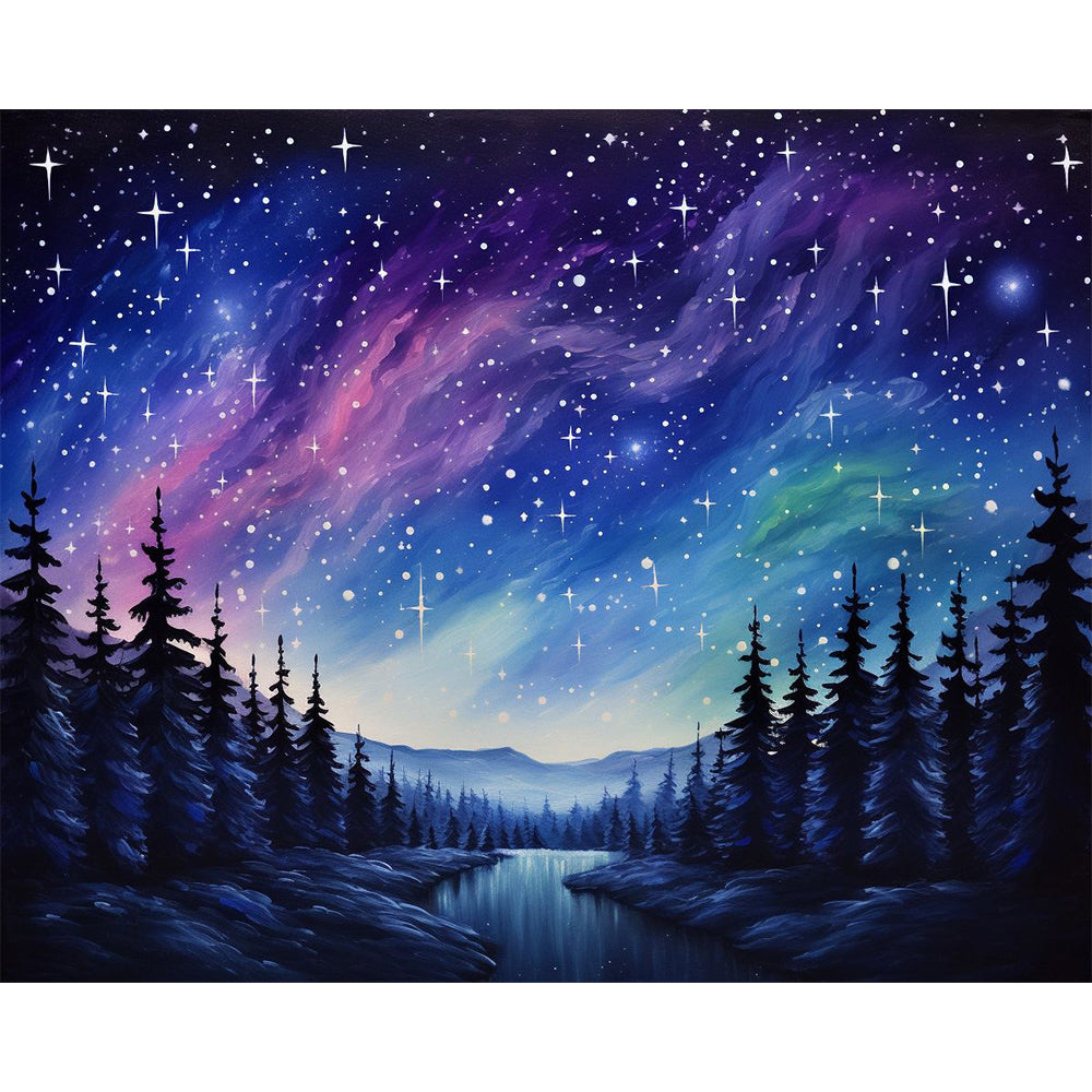 Forest By Starlight Painting By Number 2