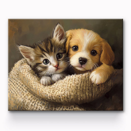 Cat And Dog Painting By Number 1