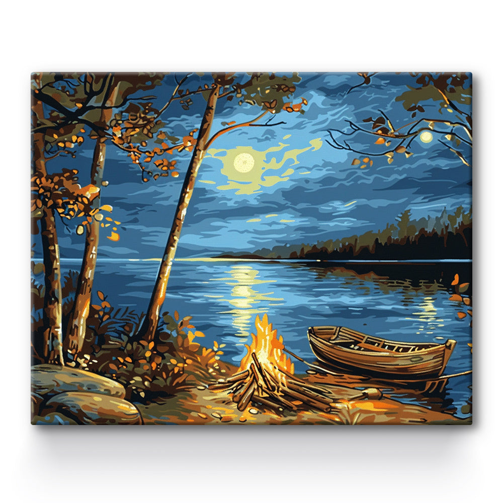 Lakeside Night Painting By Number 1
