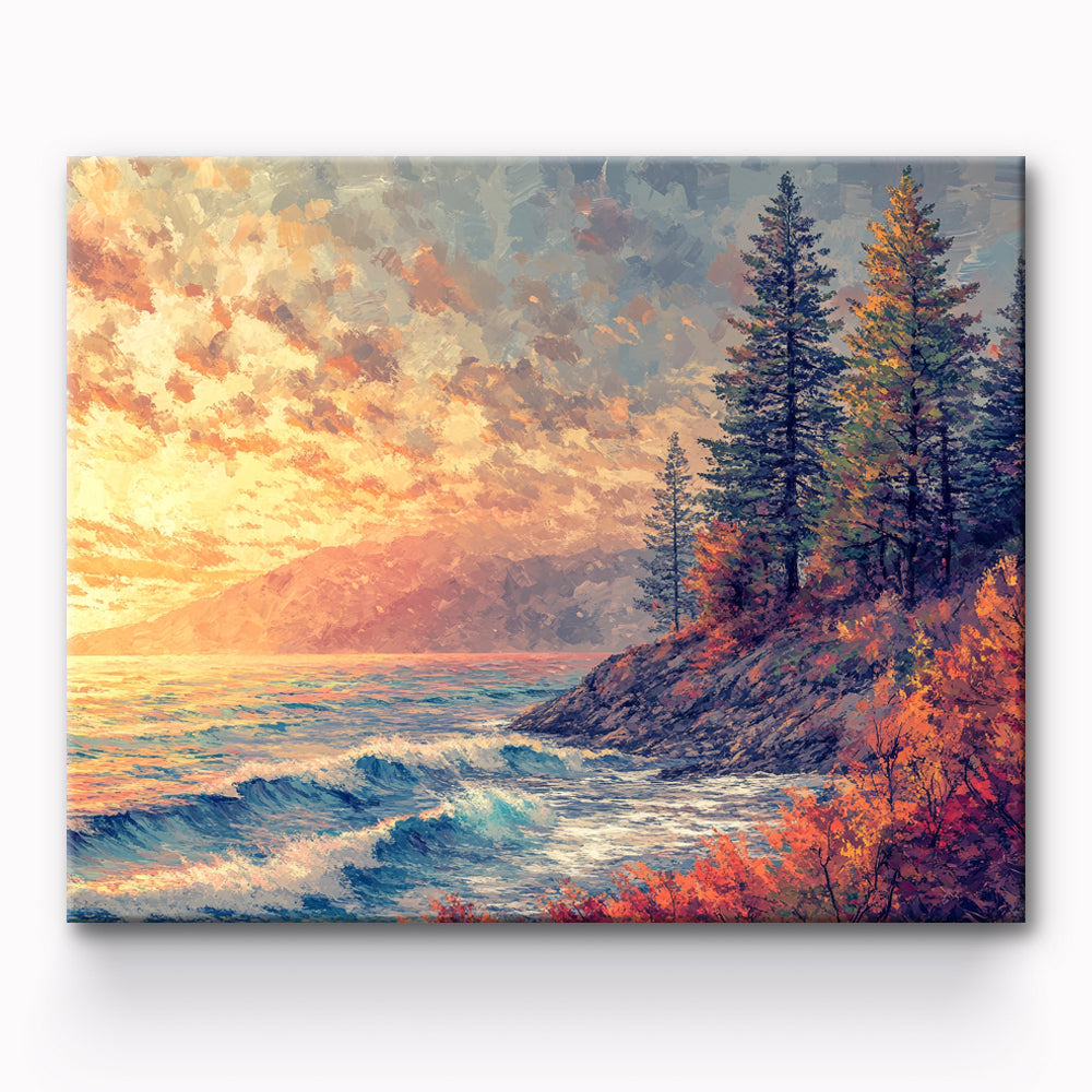 Sunset By The Sea Painting By Number 1