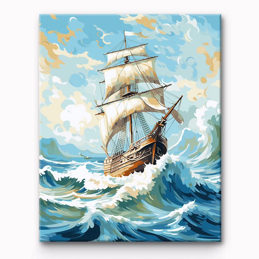 Sailboat Sea Painting By Number 1
