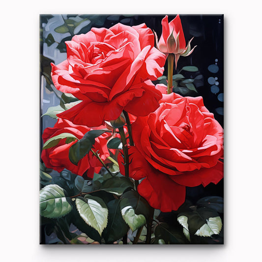 Rose Flower Painting By Number 1