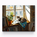 Cat Sunbathing in Window Painting By Number 1