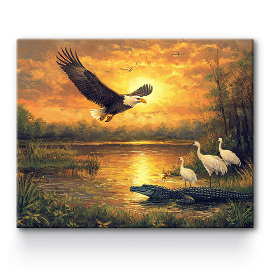 Animals in the Wetlands Painting By Number 1