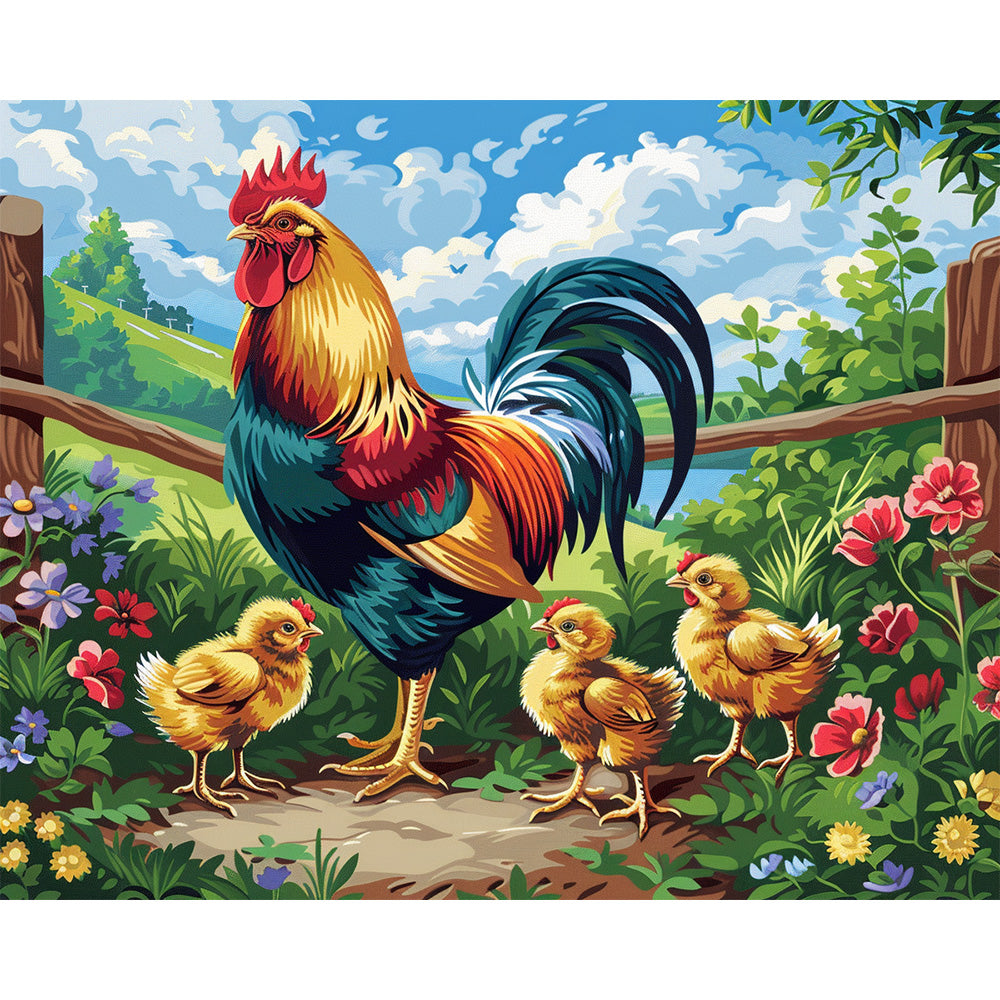 Chickens Painting By Number 2
