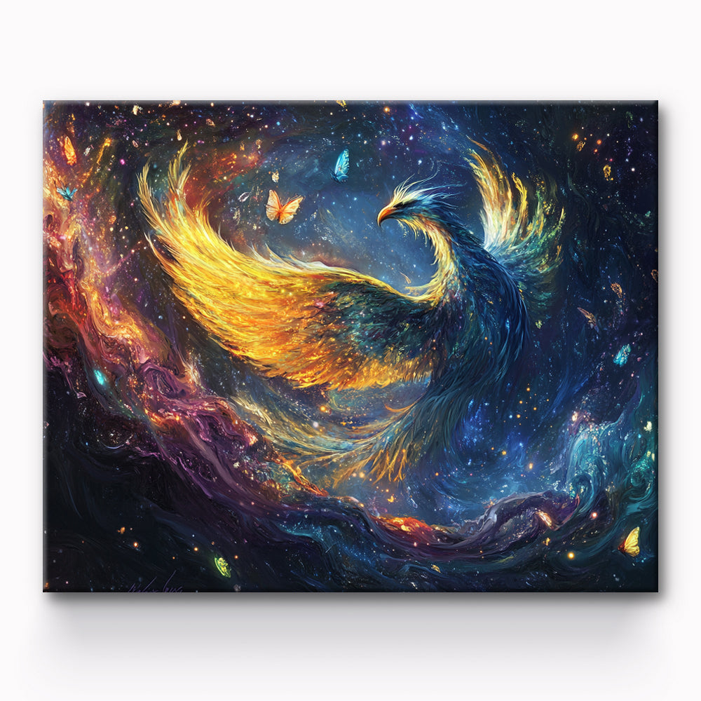 Phoenix Dancing in the Starry Sky Painting By Number 1