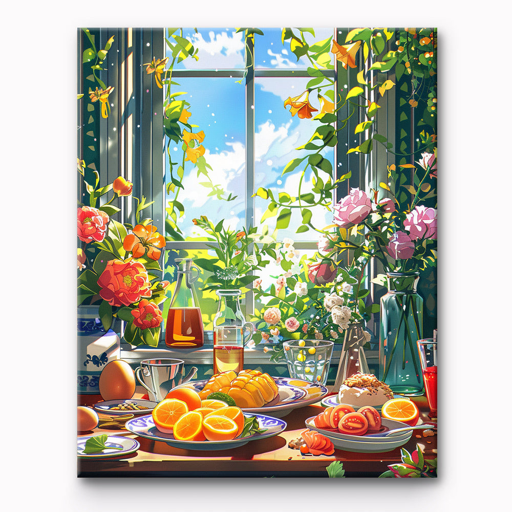 Enjoying Food Time Painting By Number 1