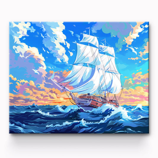Sailboat Sea Painting By Number 1