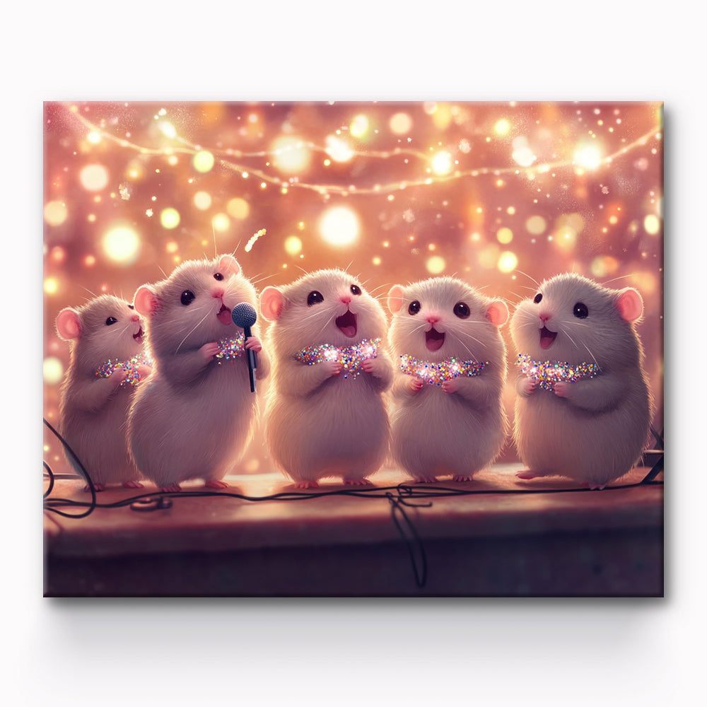 Hamsters Singing In Chorus Painting By Number 1