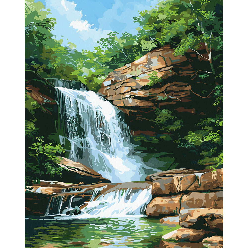 Waterfalls Landscape Painting By Number 2