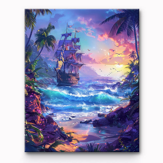 Sailboat Landscape Painting By Number 1