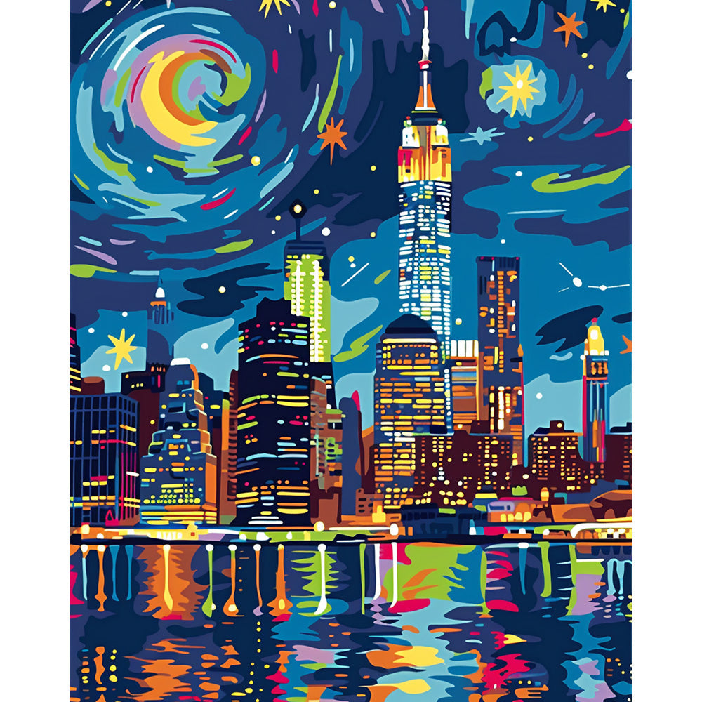 The City of Night Sky Painting By Number 2