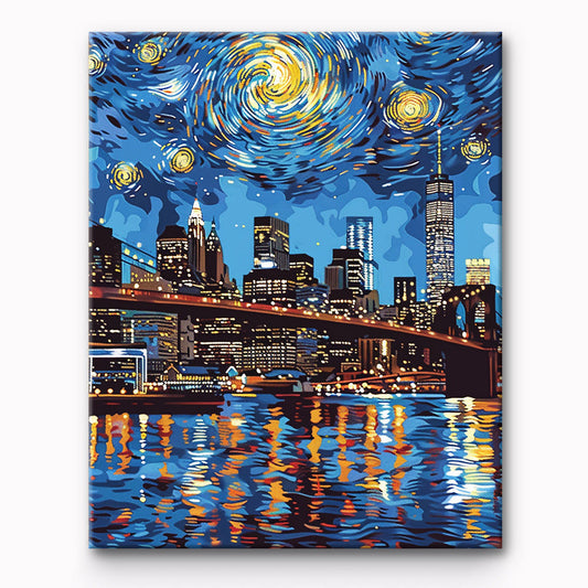 The City of Night Sky Painting By Number 1