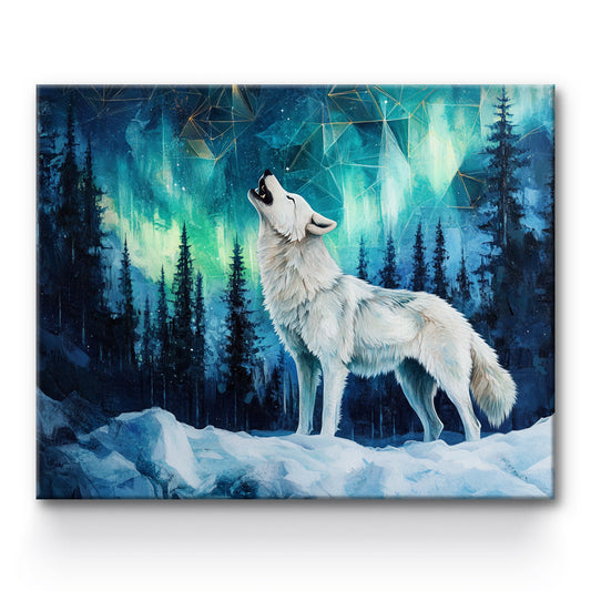 Aurora Deep Forest And Wolves Painting By Number 1