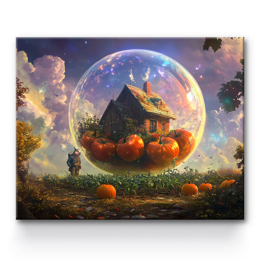 Fantasy Bubble Pumpkin House Painting By Number 1