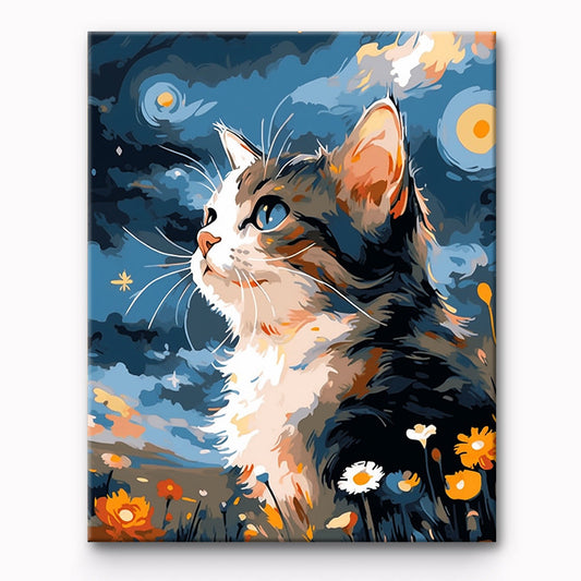 Stars Cat Painting By Number 1