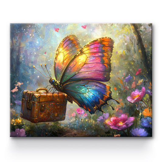 Butterfly With Briefcase Painting By Number 1