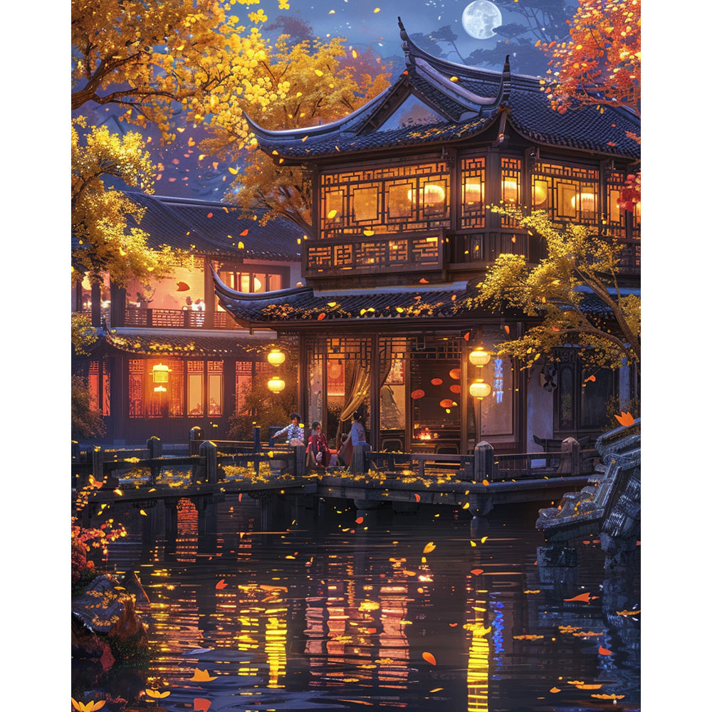 Nighttime in Jiangnan Painting By Number 2