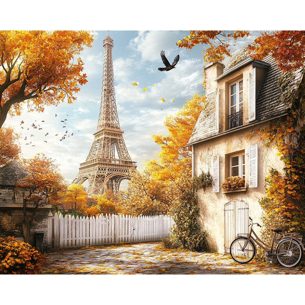 Corner of Paris Tower Painting By Number 2