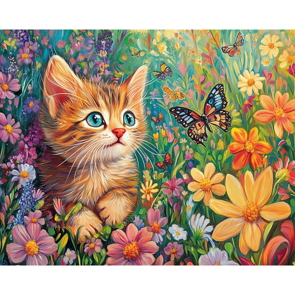 Butterfly And Cat Painting By Number 2