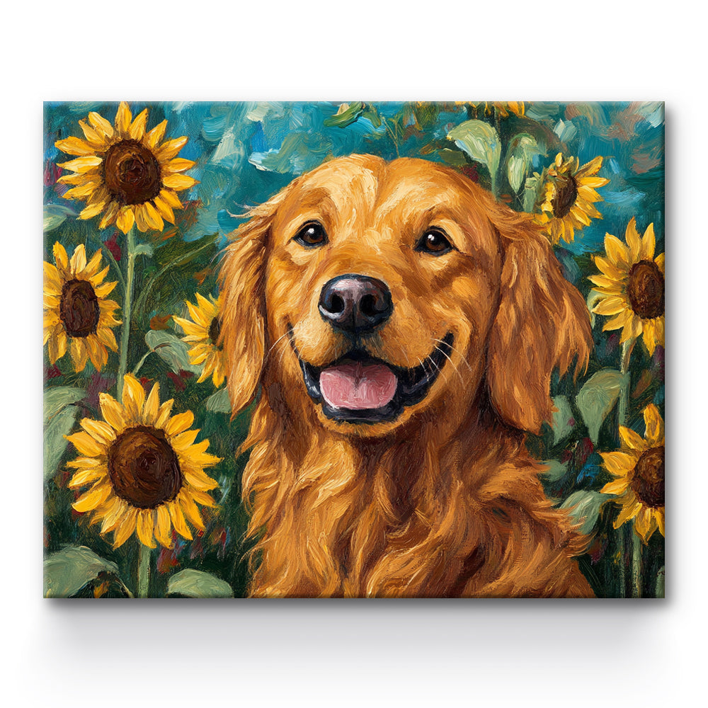 Sunflower Dog Painting By Number 1