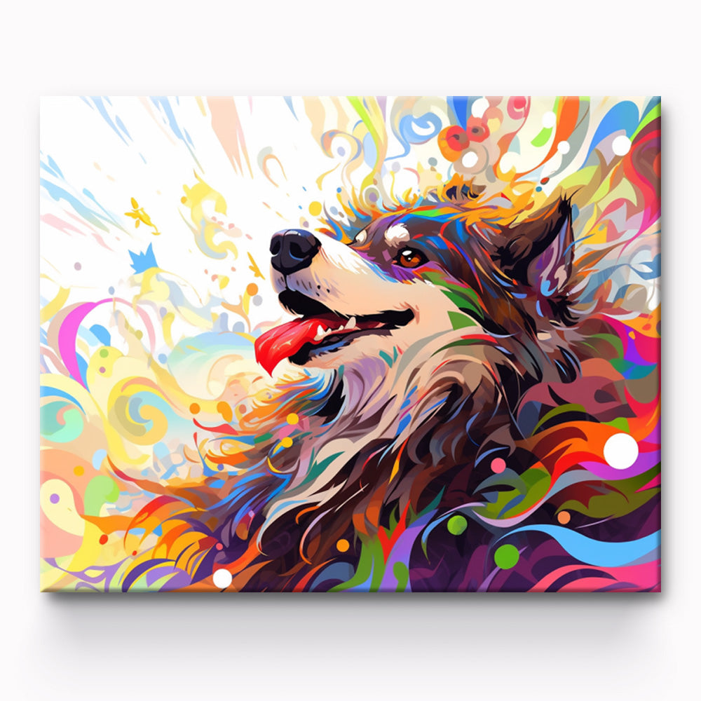 Colorful Dog Painting By Number 1