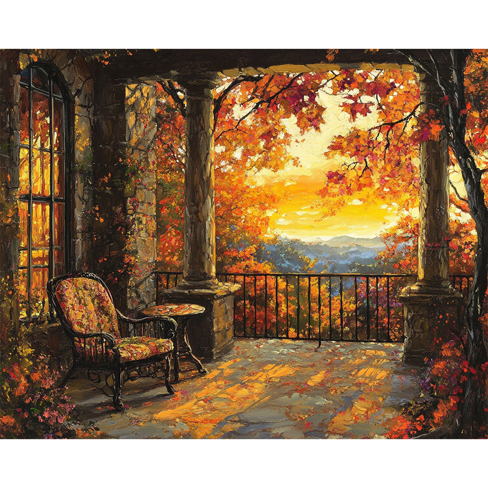Autumn Courtyard Painting By Number 2