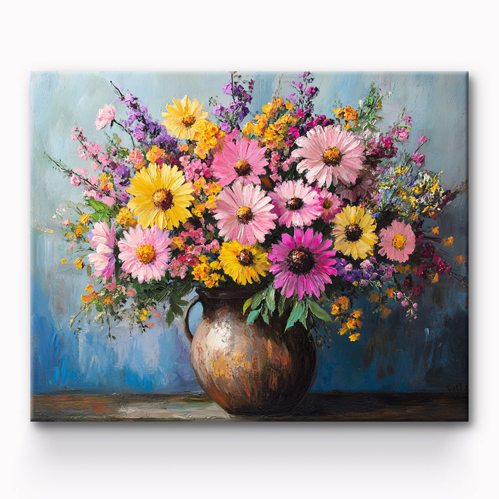 Beautiful Flowers on a Tabletop Painting By Number 1