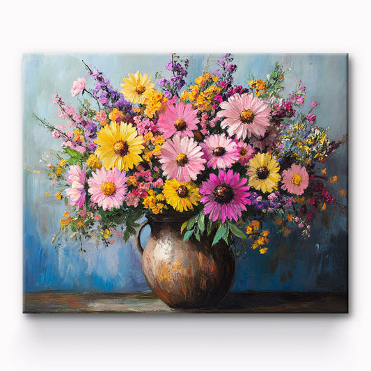 Beautiful Flowers on a Tabletop Painting By Number 1