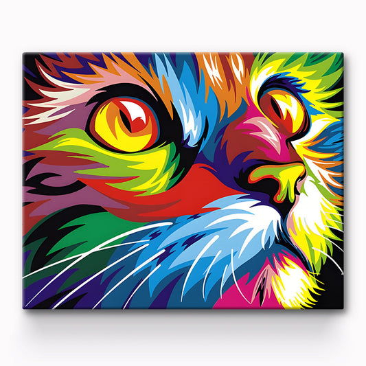 Colorful Cat Painting By Number 1