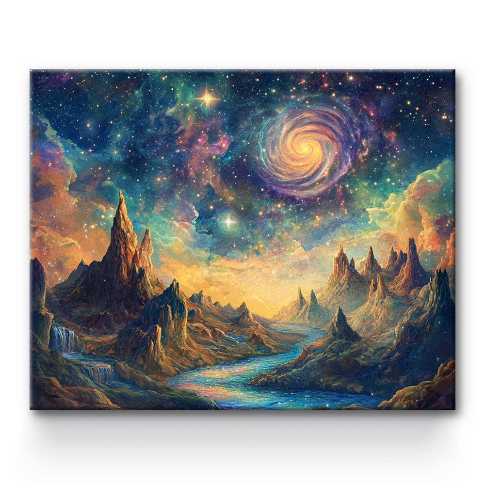 Starry Sky Mountains Painting By Number 1