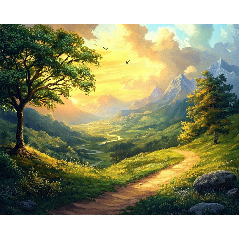 Mountain Paths Painting By Number 2