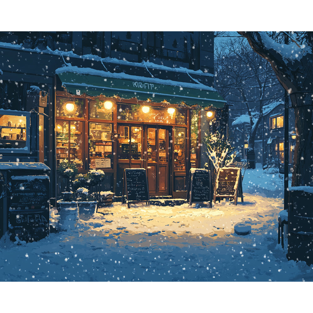 Street Coffee Store Painting By Number 2